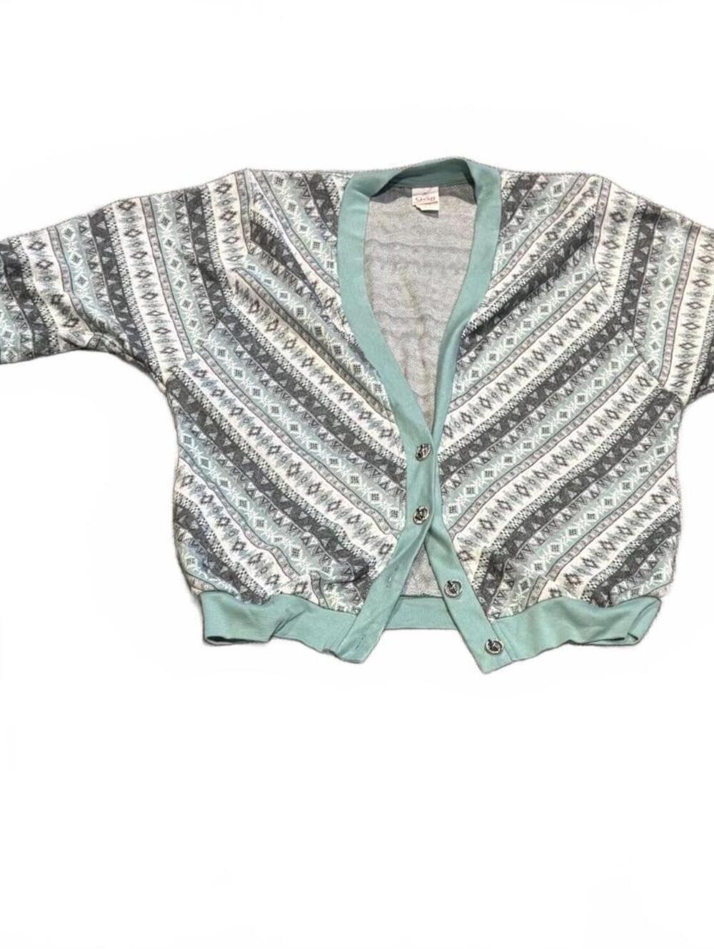 Vintage Graff Californiawear Printed Cardigan Size 16